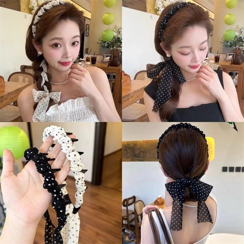 Bờm Tóc, Băng Đô Cài Tóc Tết Dây Lụa Tạo Kiểu Họa Tiết Xinh Xắn Tiểu Thư Phụ Kiện Tóc Nữ Empoli