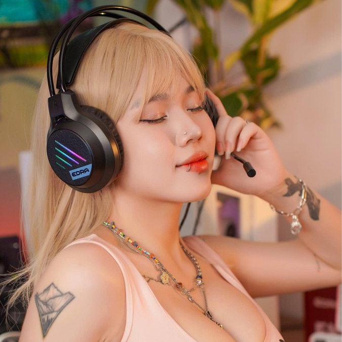 Tai Nghe Chụp Tai GAMING EDRA EH404/ EH406 LED RGB Âm Thanh Vòm 7.1 có Mic Short - Bảo Hành 2 Năm | BigBuy360 - bigbuy360.vn
