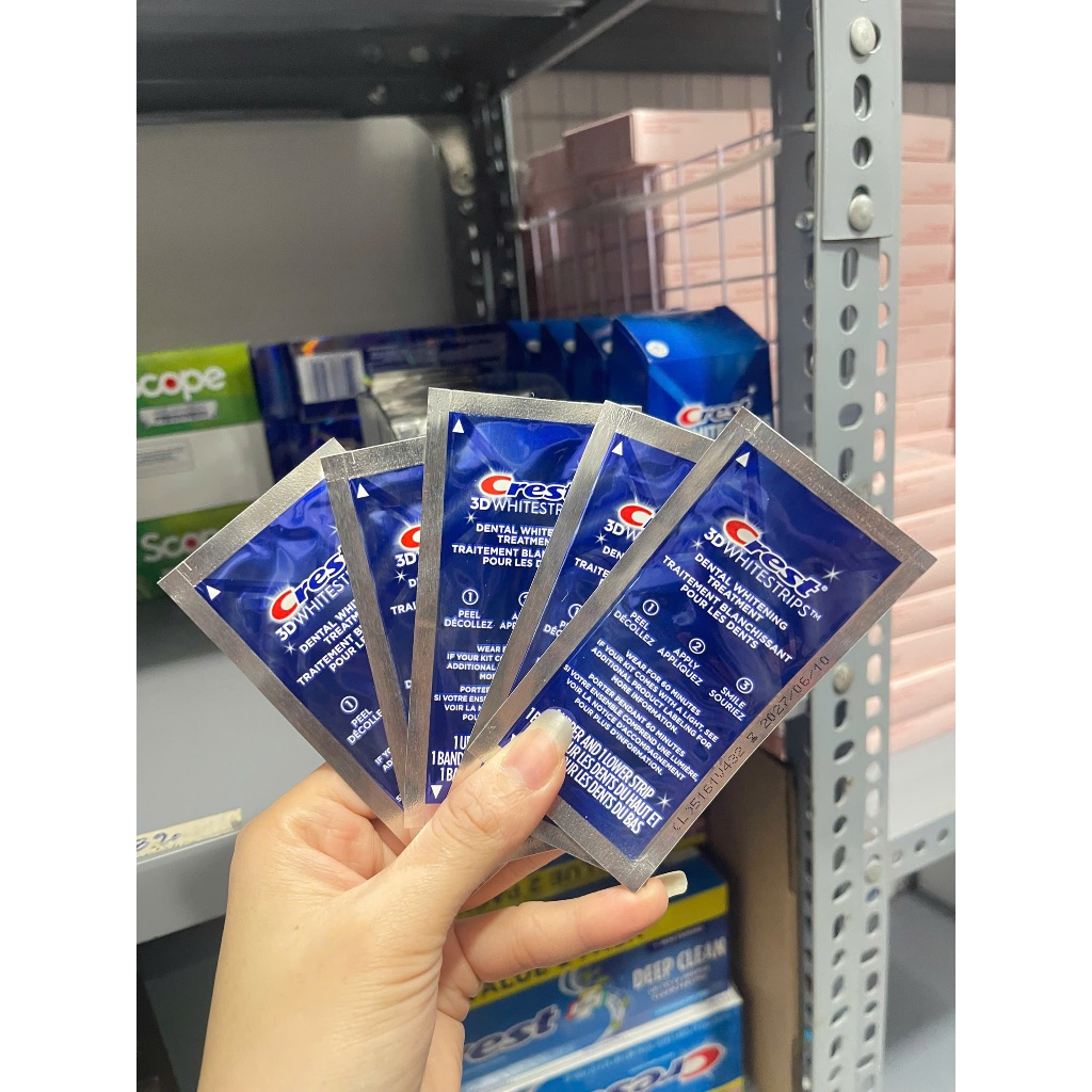Miếng dán răng Crest 3D Whitestrips Monthly Brightener dành cho răng nhạy cảm 1g