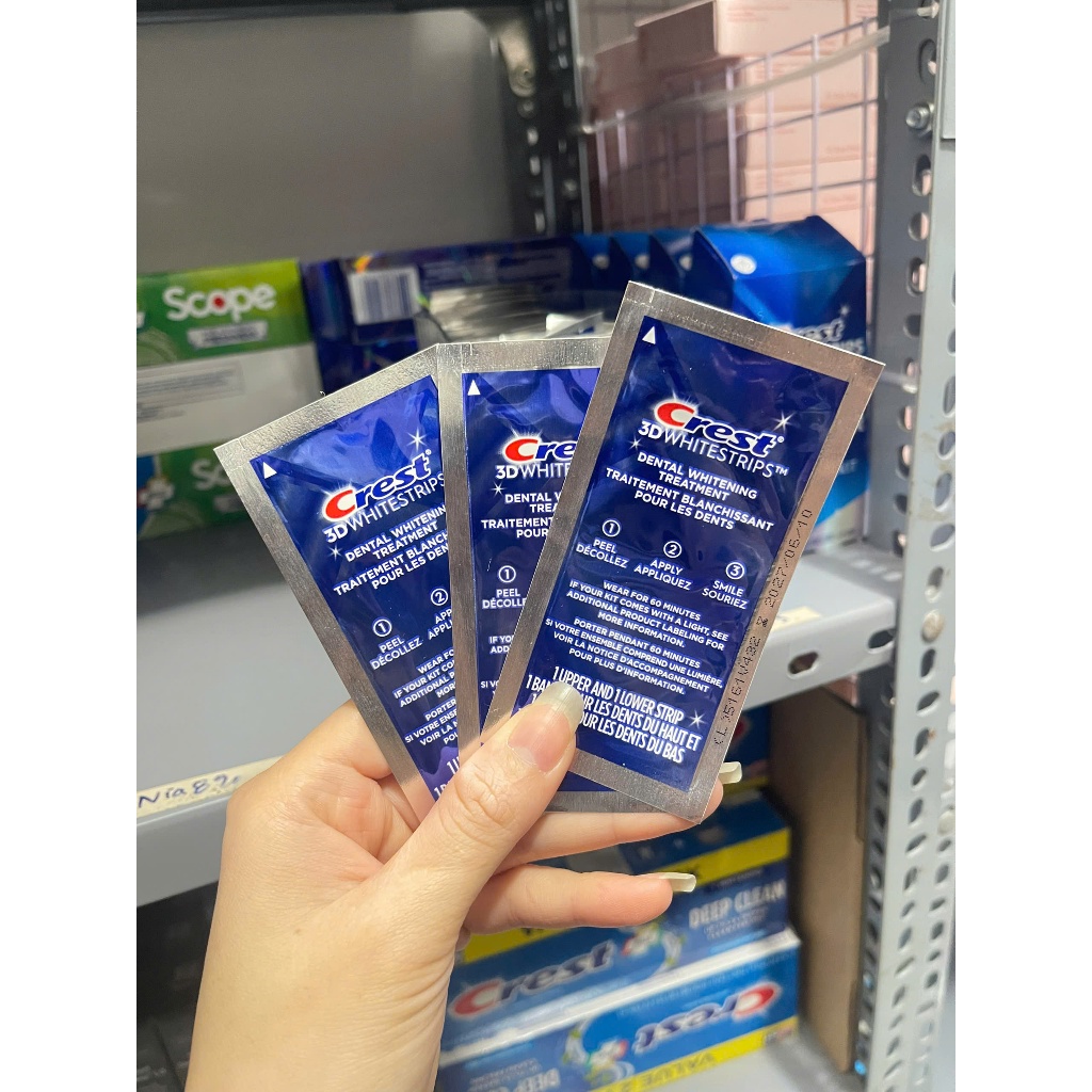 Miếng dán răng Crest 3D Whitestrips Monthly Brightener dành cho răng nhạy cảm 1g