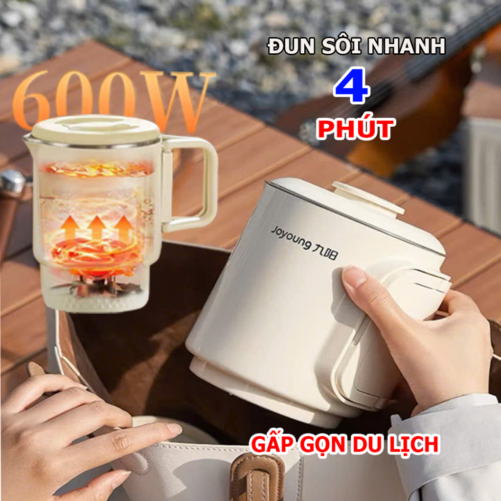 Ấm siêu tốc mini gấp gọn, ấm đun nước nấu mì du lịch đa năng thông minh ...