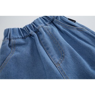 Quần Cho Bé Gái, Quần Bò Cho Bé Gái Ống Rộng Phối Ren Phong Cách Tiểu Thư Chất Liệu Cotton Mềm Mịn
