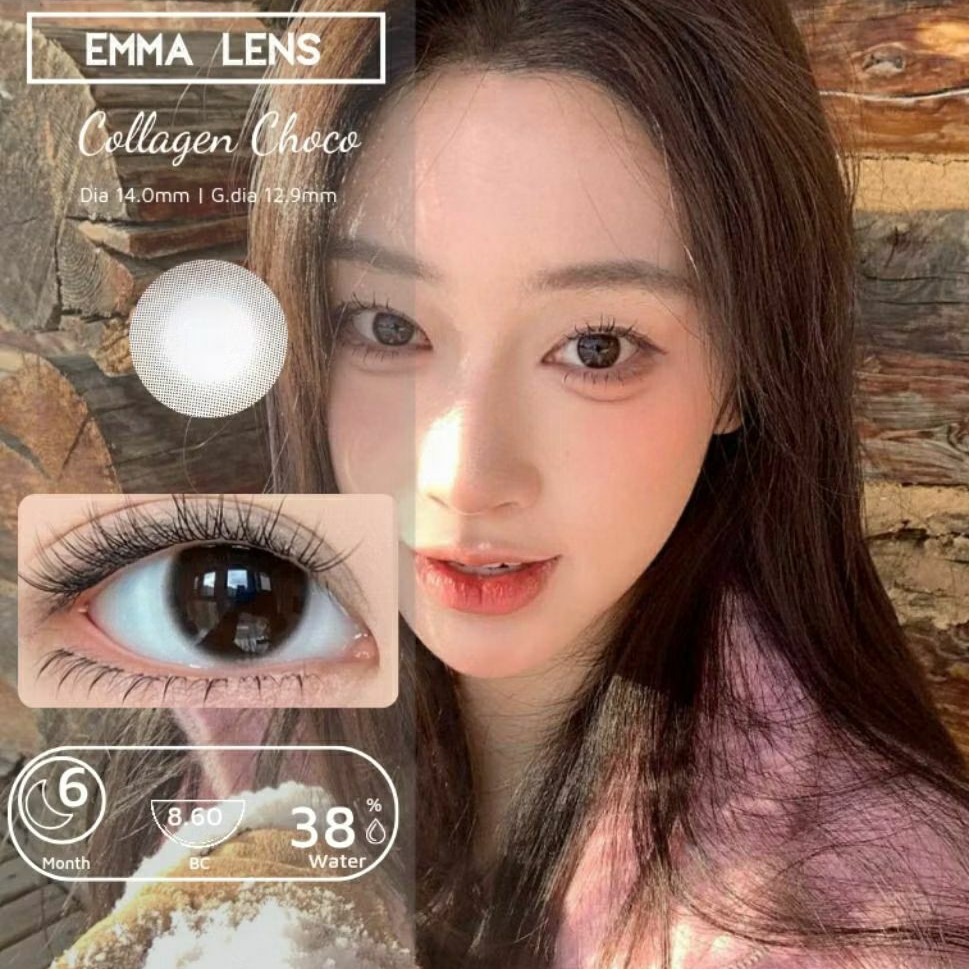 Kính Áp Tròng Collagen Choco | Lens Choco Tự Nhiên Không Giãn | Emma Lens