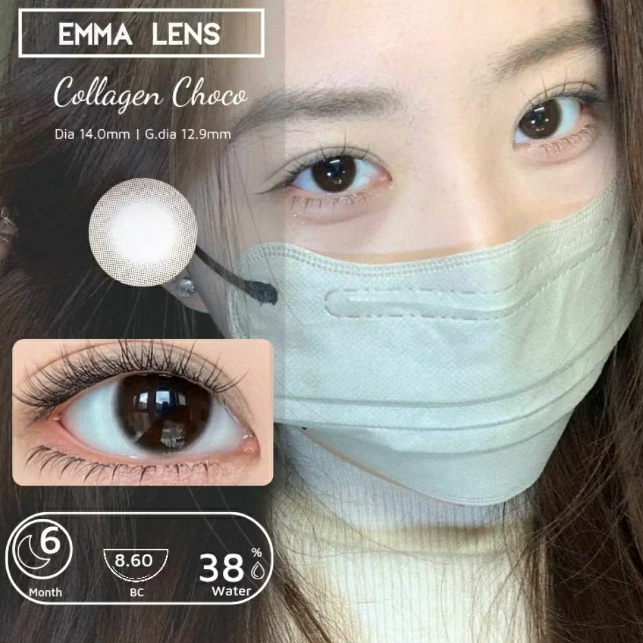 Kính Áp Tròng Collagen Choco | Lens Choco Tự Nhiên Không Giãn | Emma Lens