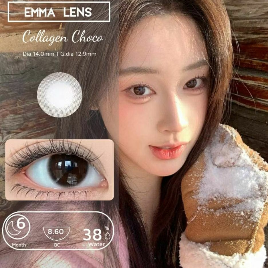 Kính Áp Tròng Collagen Choco | Lens Choco Tự Nhiên Không Giãn | Emma Lens