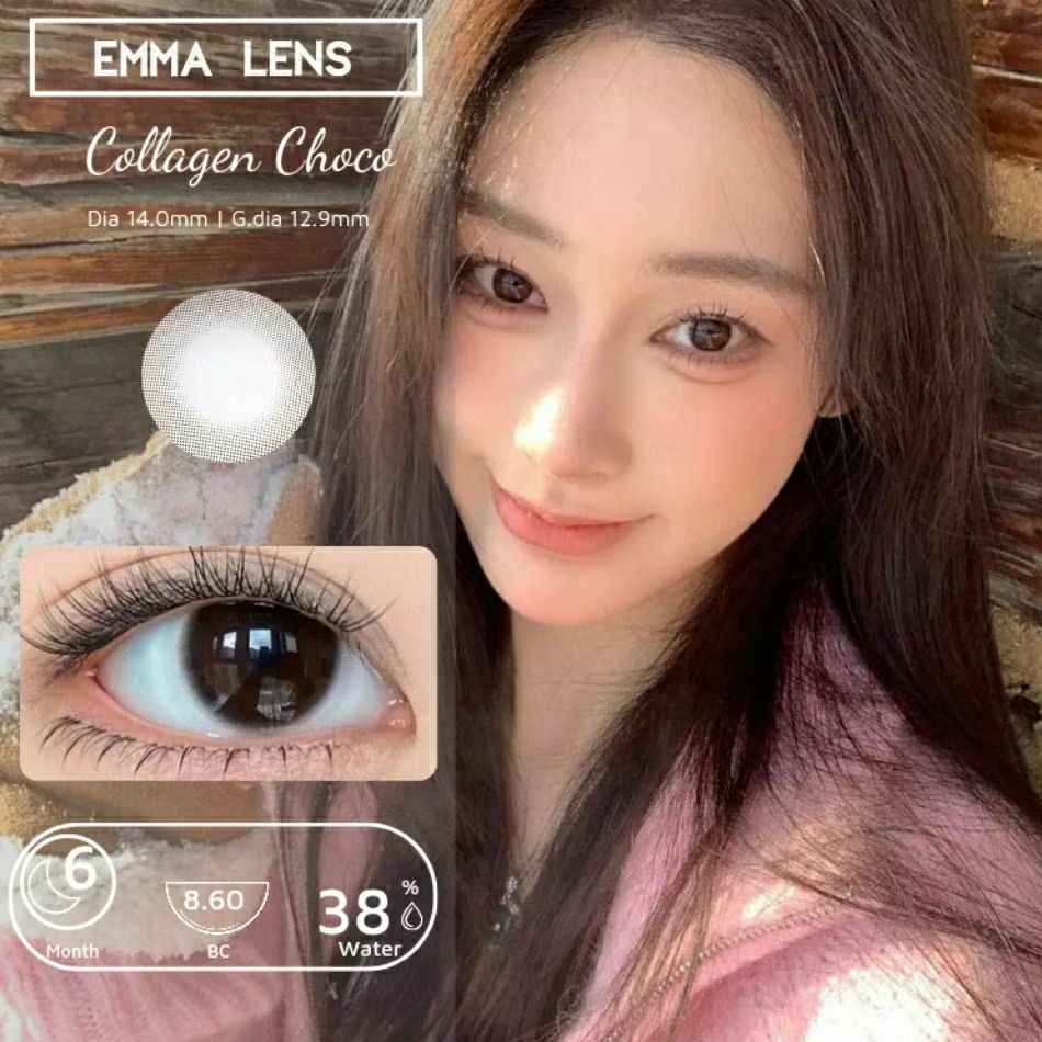 Kính Áp Tròng Collagen Choco | Lens Choco Tự Nhiên Không Giãn | Emma Lens