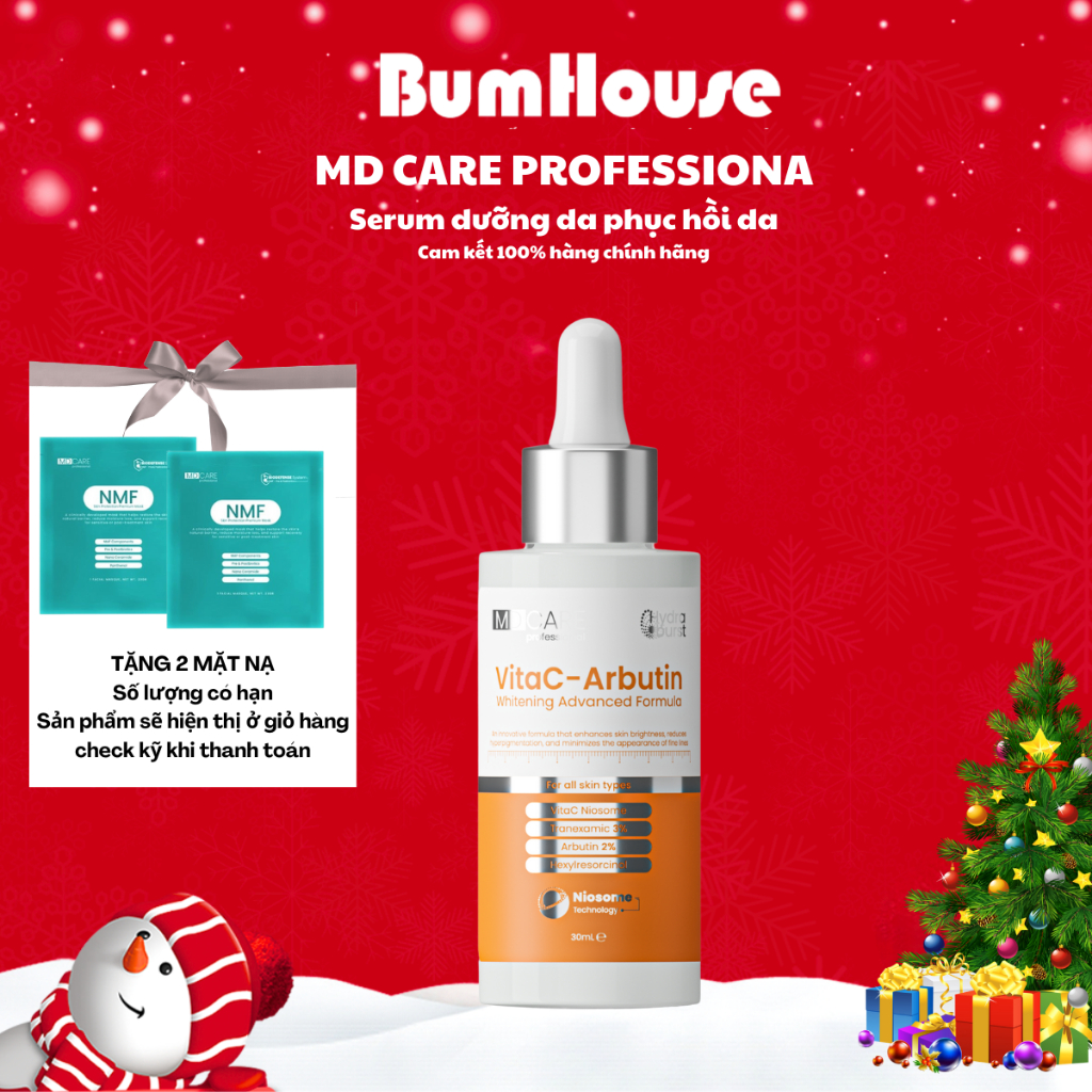[HÀNG CTY] Serum Sáng Da, Giảm Lão Hoá MD CARE VitaC-Arbutin Serum Whitening Advanced Formula 30ml