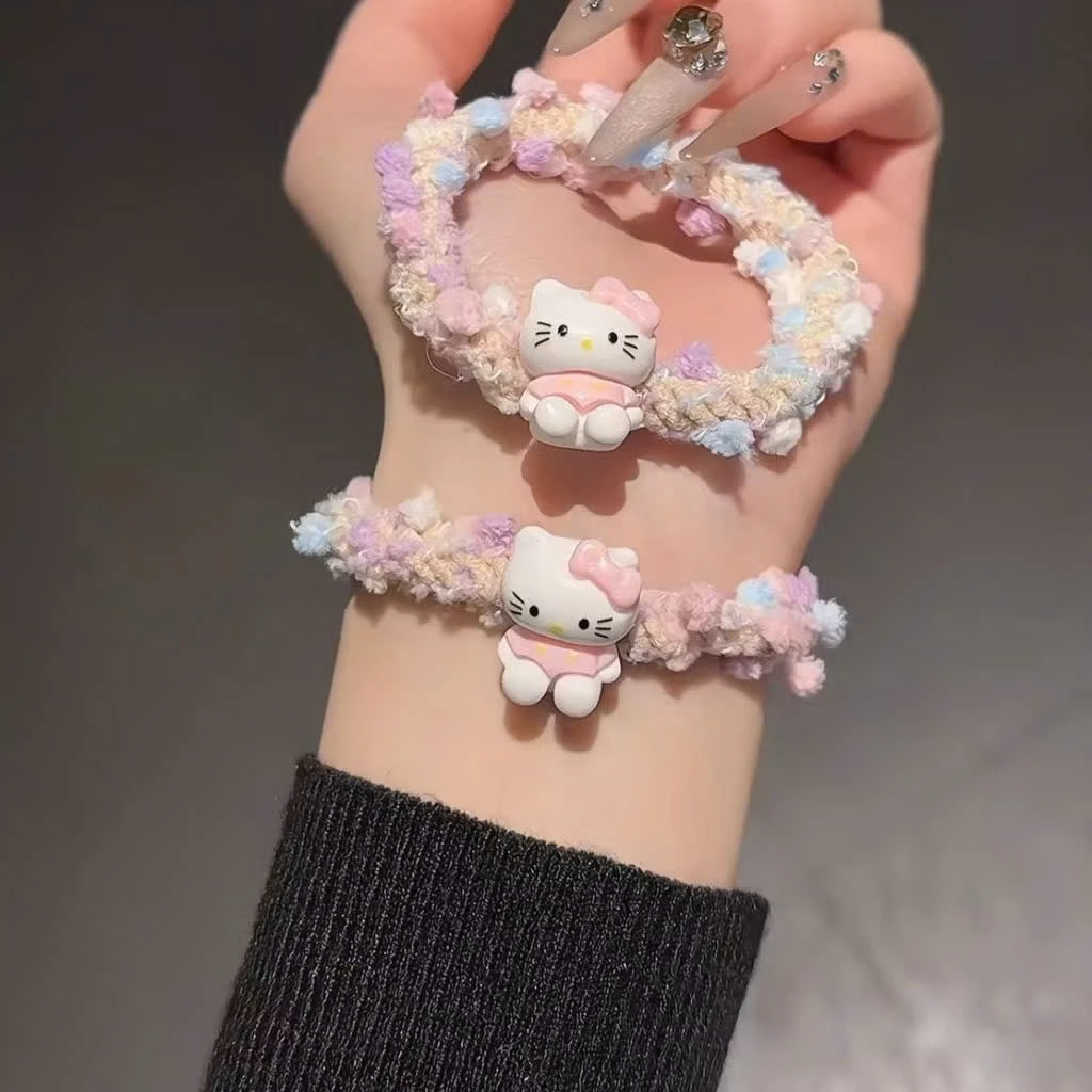 Set 2 Dây Buộc Tóc Cao Su Co Giãn Đính Charm Nhiều Kiểu Dễ Thương Xinh Xắn Phụ Kiện Tóc Empoli