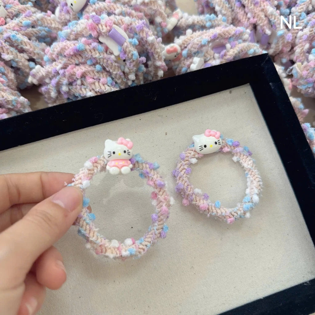 Set 2 Dây Buộc Tóc Cao Su Co Giãn Đính Charm Nhiều Kiểu Dễ Thương Xinh Xắn Phụ Kiện Tóc Empoli