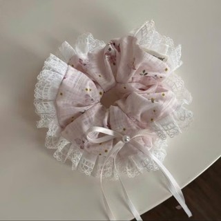 Scrunchies cột tóc nơ tiểu thư vải hoa cho nàng bánh bèo