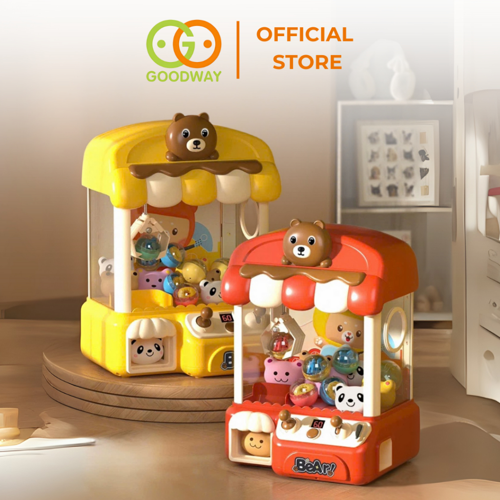 Máy Gắp Thú Mini Goodway Claw Machine Đồ Chơi Gắp Thú Có Nhạc Đèn Cho Bé
