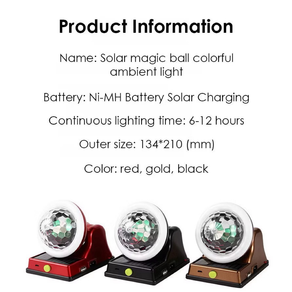 Đèn LED xoay 7 màu tiệc tùng bằng năng lượng mặt trời