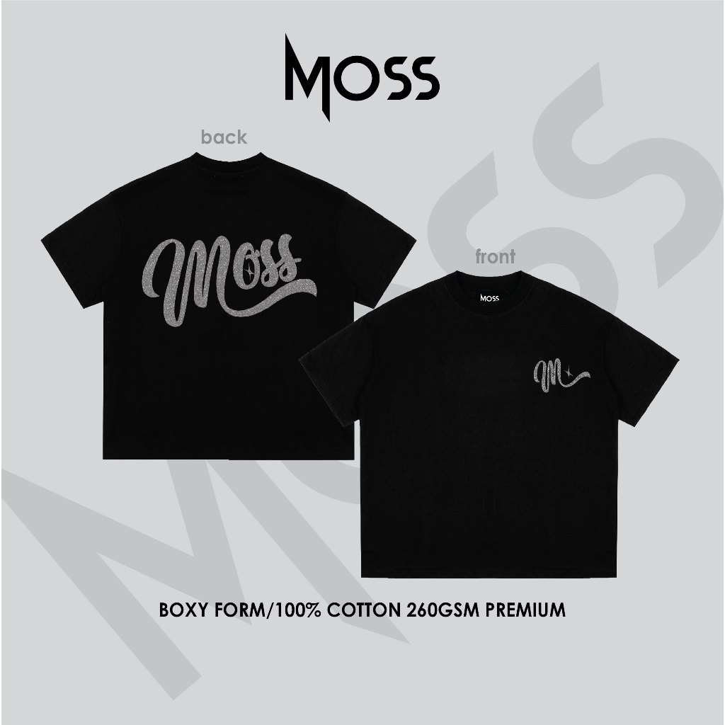 ÁO THUN BOXY KIM TUYẾN 260GSM - "BLING MOSS LOGO·" -  BOXY FORM -  COTTON 100% 260GSM PREMIUM MOSS.STU