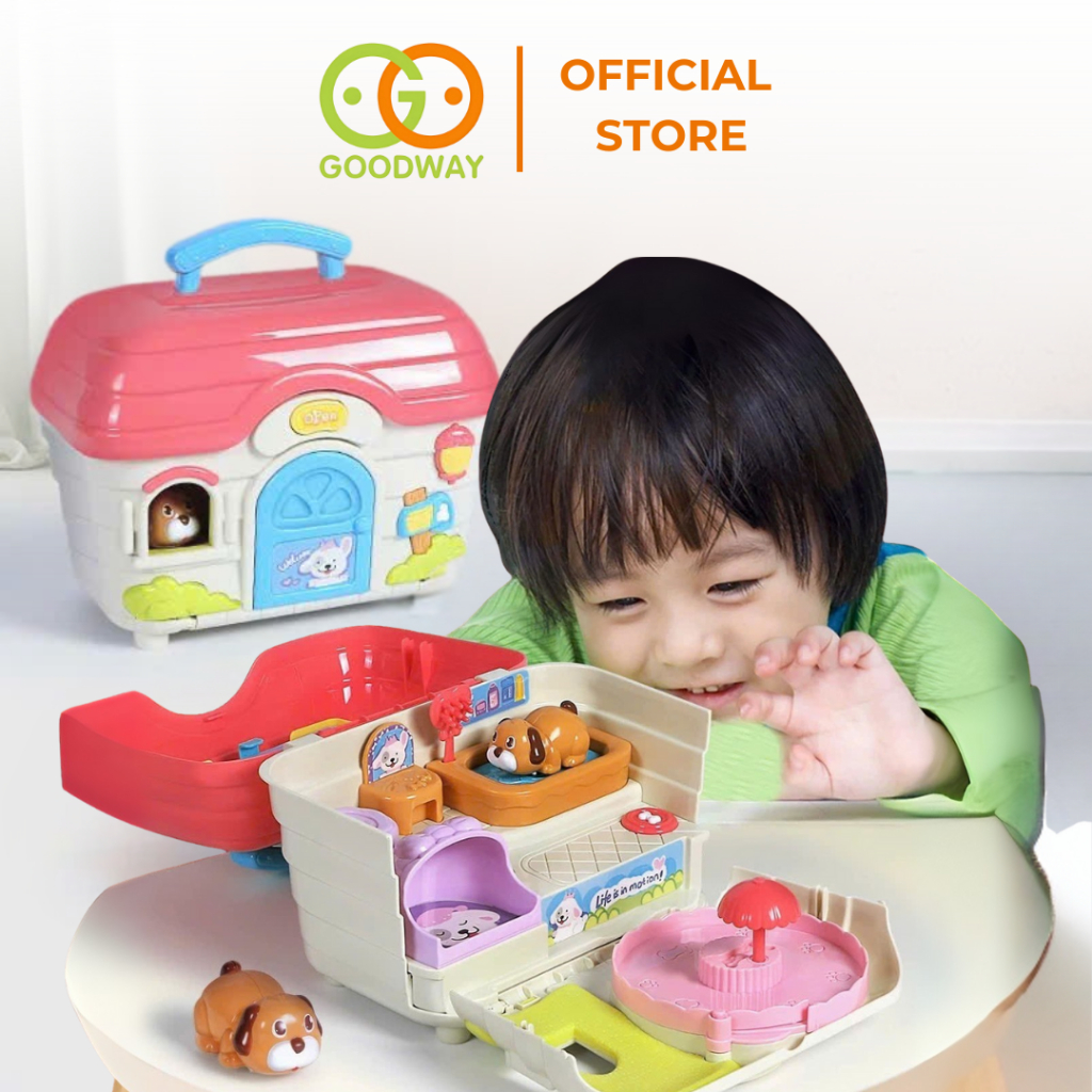 Đồ chơi nuôi thú cưng, ngôi nhà đồ chơi mini kèm âm thanh cho bé trai bé gái chính hãng Goodway