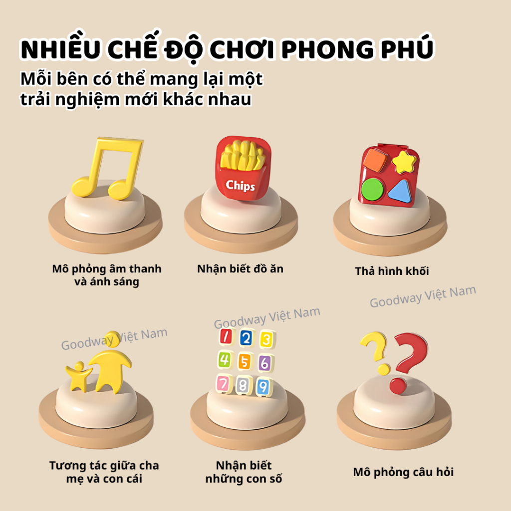 Xe buýt đồ chơi phát nhạc cho bé Goodway Learning Bus đồ chơi tương tác an toàn cho bé sơ sinh