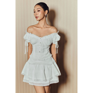 Chân Váy Ngắn Nữ Lacey Impress, Chất Vải Cotton thêu họa tiết, si xịn Thoải mái, WCV049, SOME HOW STORE
