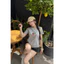 Áo Thun Animal V-Neck Baby Tee Local Brand NEVASOME 2 Màu Basic Cotton 230 gsm Nữ Top Cổ Tròn Women