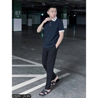 ÁO polo nam cổ tròn họa tiết tay ngắn phong cách trẻ trung chuẩn from