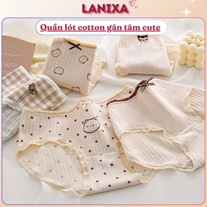 Quần lót nữ cotton kháng khuẩn khử mùi cao cấp ren viền gợi cảm họa tiết cute LANIXA L120