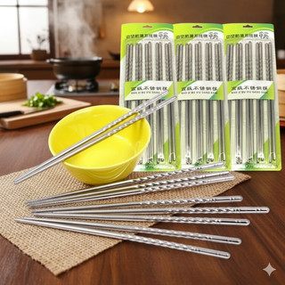 Đũa Inox Cao Cấp Đũa Gia Đình 5 Đôi / bộ