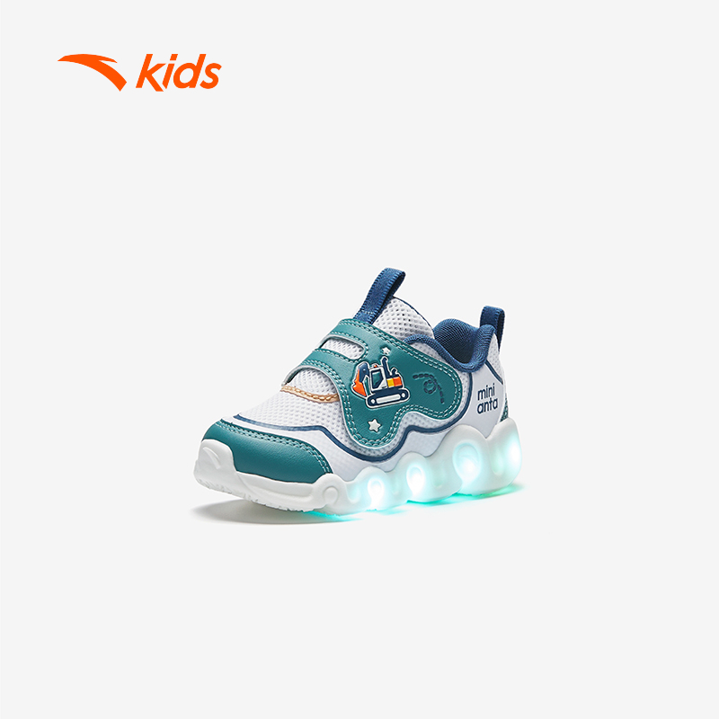 ANTA KIDS Giày Tập Đi Bé Trai Phát Sáng 3125C0016 – Giày Thể Thao Êm Nhẹ, Chống Trơn, Khóa Dán Cho Bé 1-4 Tuổi