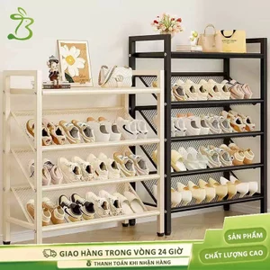 Kệ Giày đa năng Giá để giày bằng thép cacbon dạng lưới nghiêng Giá Dép Đen/Trắng đựng giày dép 3 4 5 tầng