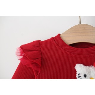 Váy dài tay bé gái dự tiệc váy tutu thời trang trẻ em phong cách Hàn thun cotton  D1197
