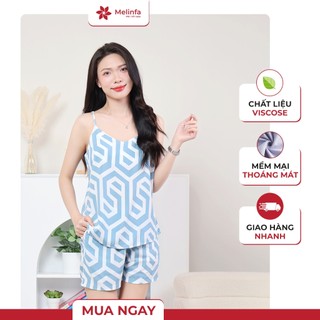 [XẢ KHO GIÁ SỐC] Bộ đồ nữ Pijama hai dây quần short mặc ngủ chất vải Viscose tự nhiên  thoáng mát mùa hè mã METKBD0549