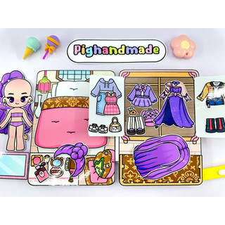 Đồ chơi bóc dán nhà búp bê Rumi - Kpop Demon - Búp bê giấy Pighandmade