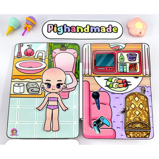 Đồ chơi bóc dán nhà búp bê Rumi - Kpop Demon - Búp bê giấy Pighandmade