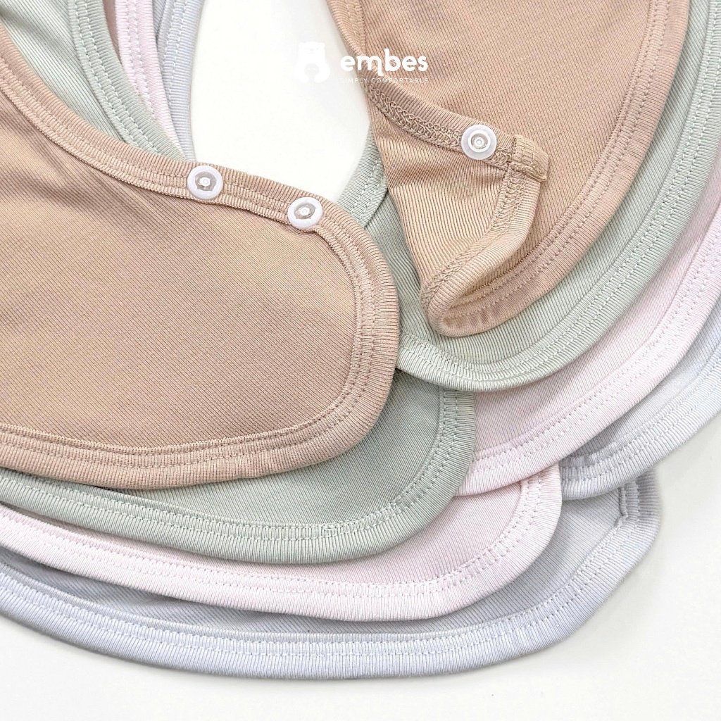 Khăn Cho Bé Embes, Yếm Tròn Dễ Thương Chất Cotton Mềm Mại, Thấm Hút Cho Bé Sơ Sinh, Ăn Dặm