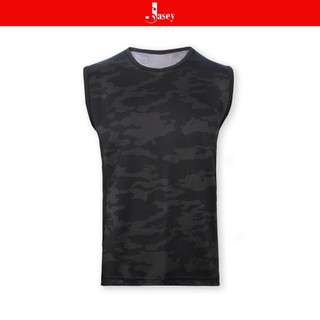 Tank Top cổ tròn camo ràn ri JASEY, áo phông nam thời trang mã 4109