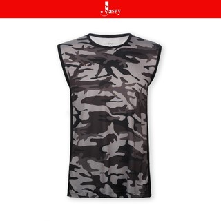Tank Top cổ tròn camo ràn ri JASEY, áo phông nam thời trang mã 4109