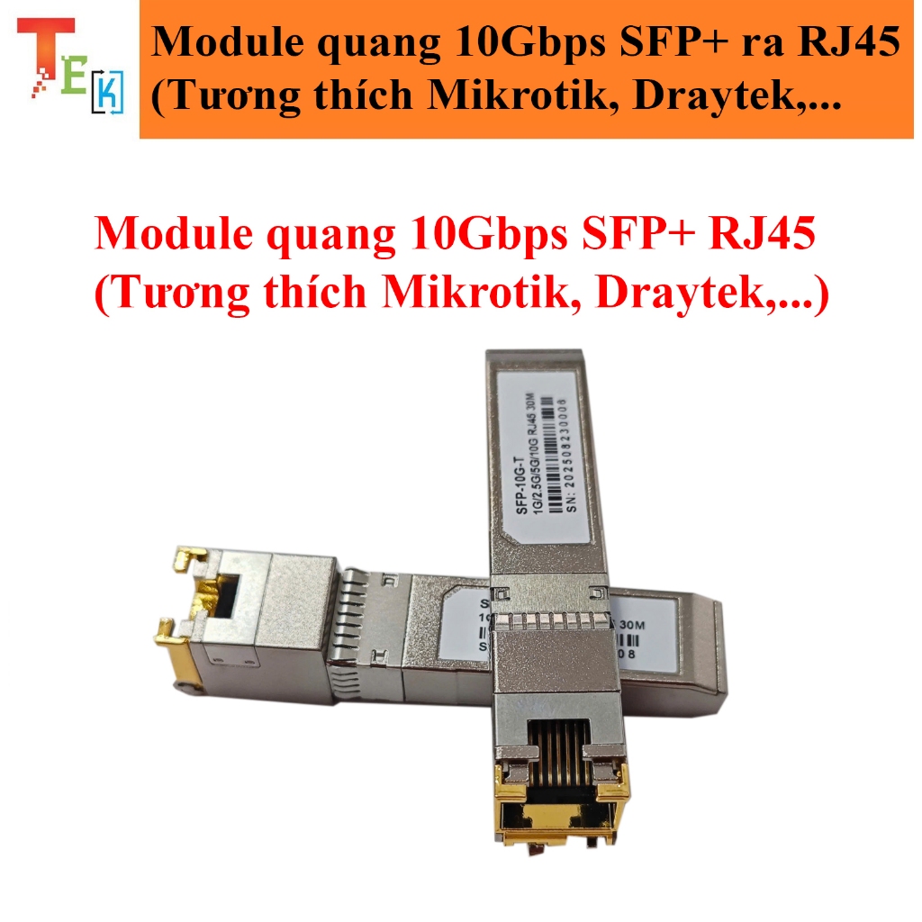 Module quang 10Gbps SFP+ ra chuẩn RJ45 10Gbps SFP-10G-T(Tương thích ...