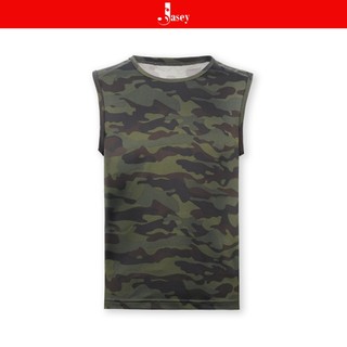 Tank Top cổ tròn camo ràn ri JASEY, áo phông nam thời trang mã 4108