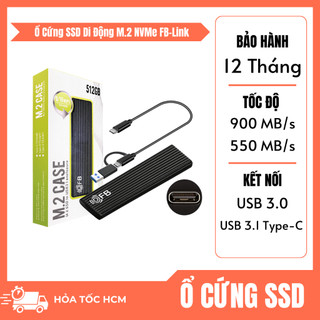 Ổ Cứng SSD Di Động M.2 NVME FB 128GB/256GB/512GB/1TB  – USB 3.1 Type-C – Tốc Độ Cao 500MB/s