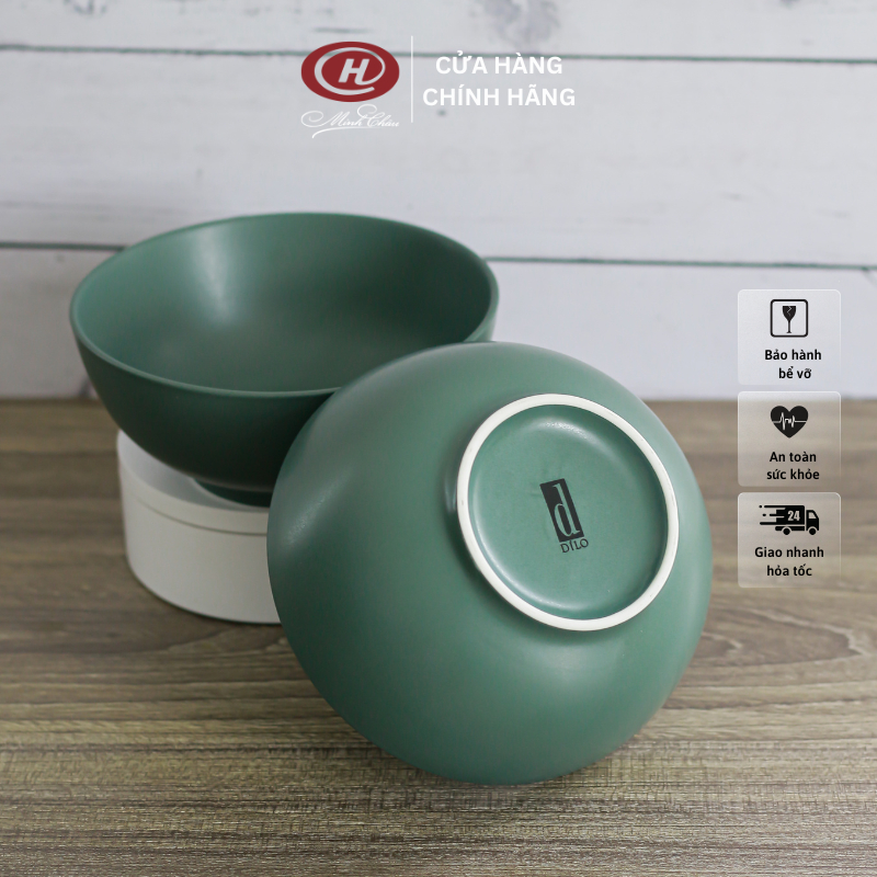 Bát Tô Men Lì Xanh Cổ Vịt Loại 1- Sứ Dílo