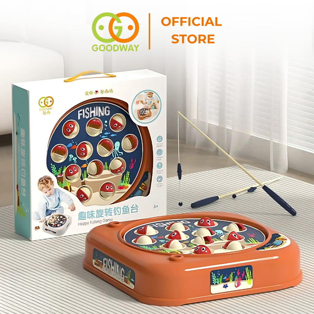 Đồ chơi câu cá mini phát nhạc cho bé Goodway Happy Fishing Game rèn phản xạ phối hợp tay mắt