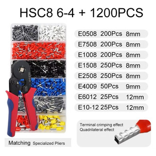 COMBO Kìm bấm cos vuông + hộp 1200 đầu cos đủ loại cos ống tròn cos pin