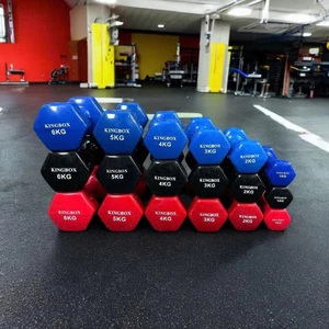Thanh Lý Tạ Tay Lỗi KingBox Gang Bọc Cao Su từ 1kg-6kg ( Lưu ý: tạ đã bị rách lớp cao su ở ngoài )