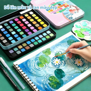 BỘ MÀU NƯỚC DẠNG BÁNH CHẤT LƯỢNG, MÀU LÊN CHUẨN DỄ TÔ VẼ, Bộ Màu Vẽ Thích Hợp Cho Bé Và Người Lớn