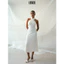 Đầm Thun Trắng Vanessa Dress Design By LASUZIE Dáng Dài Ôm Body Cổ Yếm Gợi Cảm Thời Trang Sang Trọng