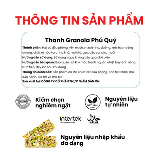 [MUA 3 TẶNG 1] Hộp 6 Thanh Granola Phú Quý Dan D Pak I Granola Nutri Bar I 6 x 30g