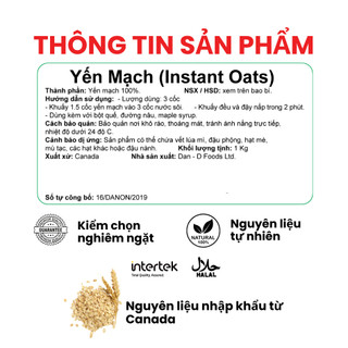 [DEAL SỐC]  Yến Mạch Ăn Liền Dan D Pak I Instant Oats I 1kg