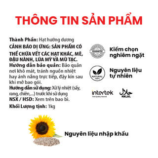 Hạt Hướng Dương Dan D Pak I Sunflower Seeds I 1kg