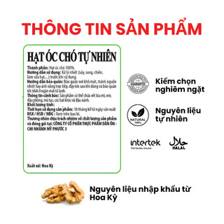 Hạt Óc Chó Tự Nhiên Dan D Pak I Walnuts Raw I 500g