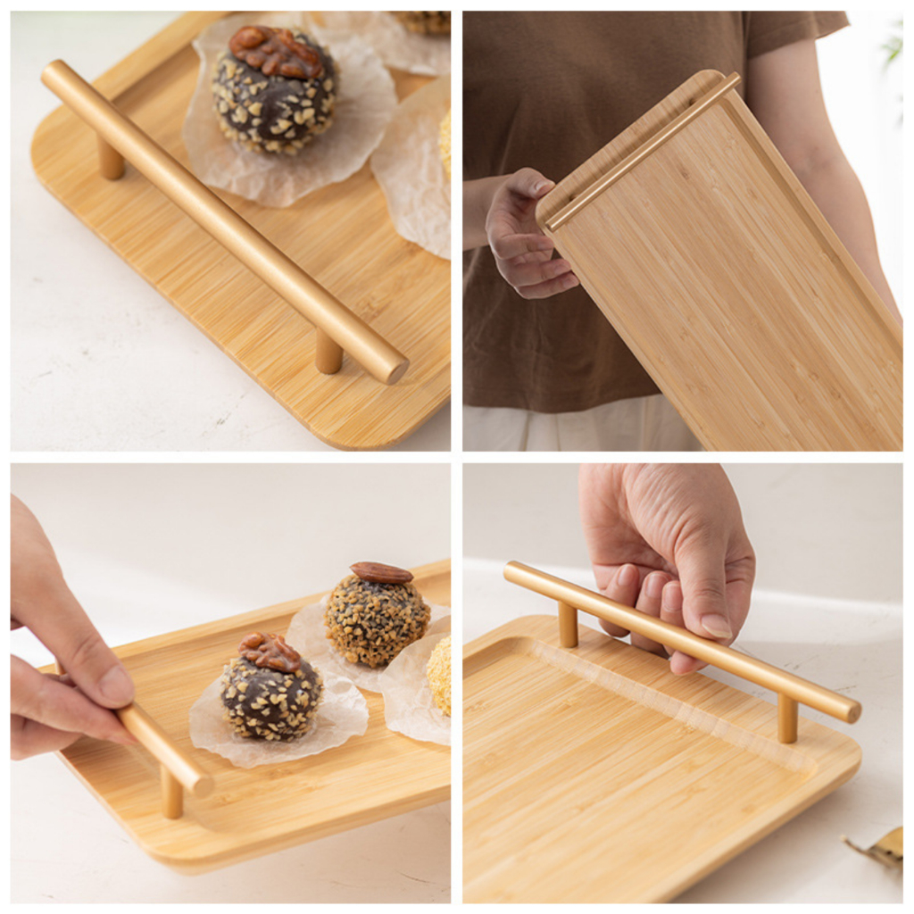 Khay Tre Có Tay Cầm Dùng Để Bưng Bê Làm Khay Trà, Khay Bánh Kẹo, Hoa Qủa Tiện Lợi