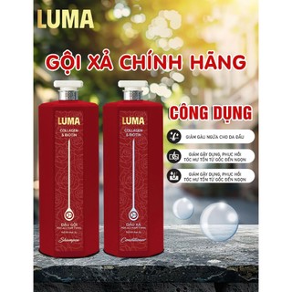 Bộ Gội Xả Cao Cấp Luma Biotin Collagen 2000ml Hương Nước Hoa Sang Trọng Cho Spa Gội Đầu Dưỡng Sinh Giảm Dụng Phục Hồi