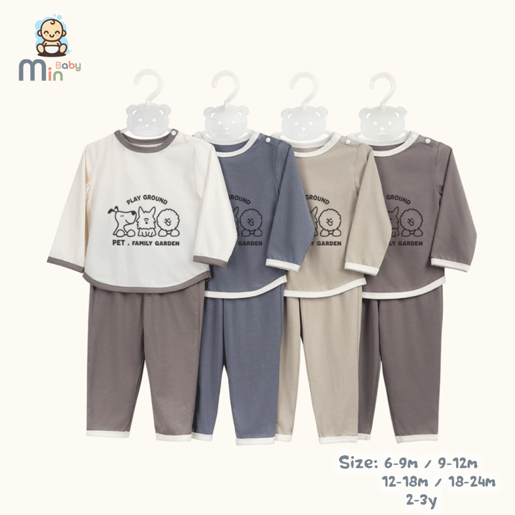 Bộ Dài Tay Thu Đông Bé Trai Vải Modal Mềm Mại Thoáng Mát Và Thấm Hút Tốt - Hàng Chính Hãng AMI0425