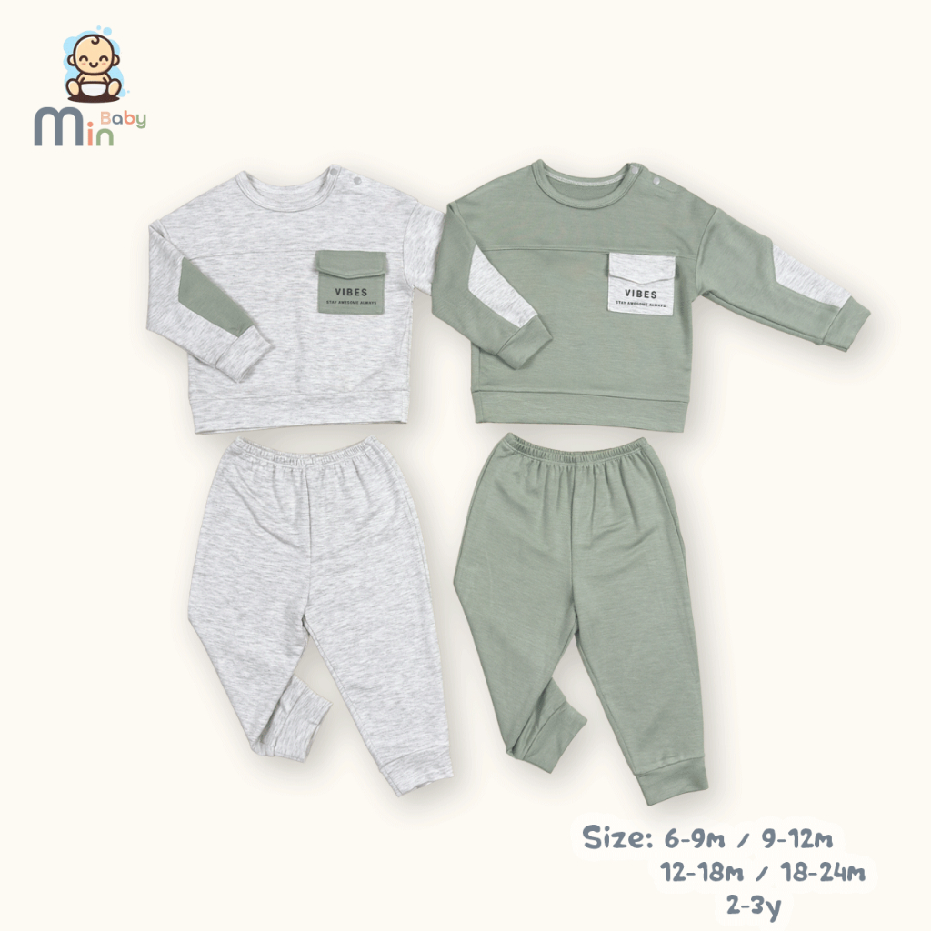 Bộ Nỉ Bông Da Cá Bé Trai  Chất Mềm Giữ Ấm Tốt - Hàng Chính Hãng MIN0450